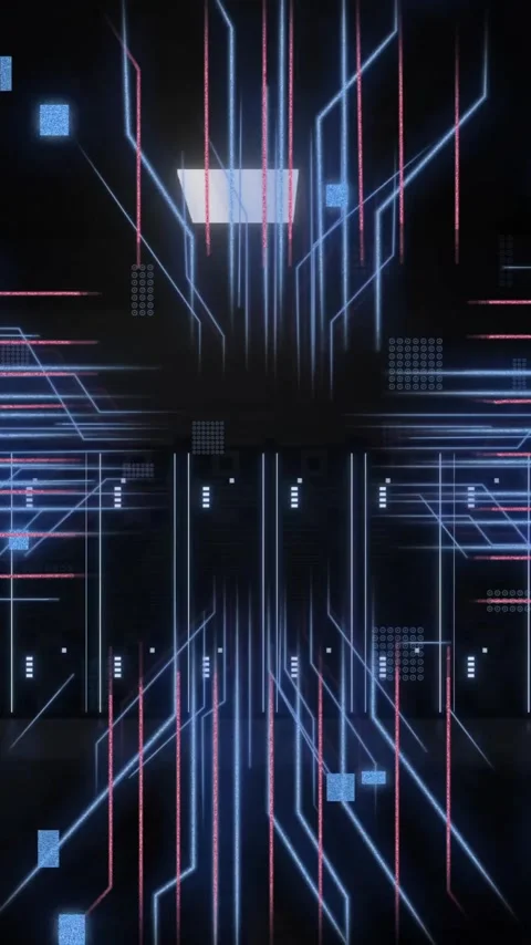 Animation of circuit board and digital data processing over computer servers Stock Footage 341991817