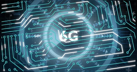 Animation of circuit board pattern with CG text on digital interface background Stock Footage 305065867