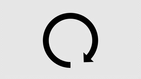 Animation of a circular black arrow on transparent background Stock Footage 315543857