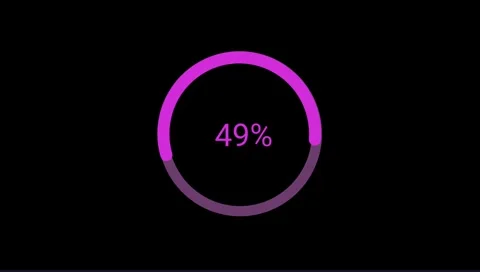 Animation of a circular loading bar with a percentage counter from 0 to 100. Stock Footage 319663970