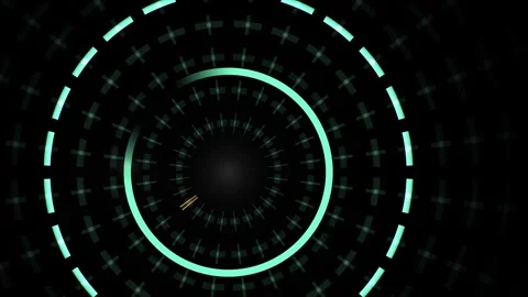 An animation of circular patterns rotating against a dark Stock Footage 339519927