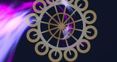 Animation of circular vector with multicolored wave abstract pattern moving Stock Footage 221007739