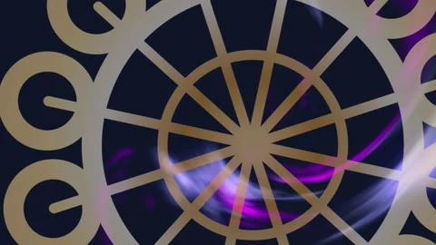 Animation of circular vector with multicolored wave abstract pattern moving Stock Footage 313094995