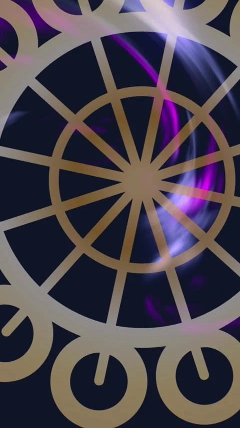 Animation of circular vector with multicolored wave abstract pattern moving Stock Footage 321991081