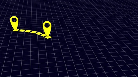 Animation of city map with pin pointers Stock Footage 147249847