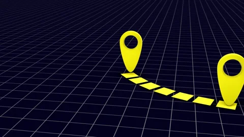 Animation of city map with pin pointers Stock Footage 147249880