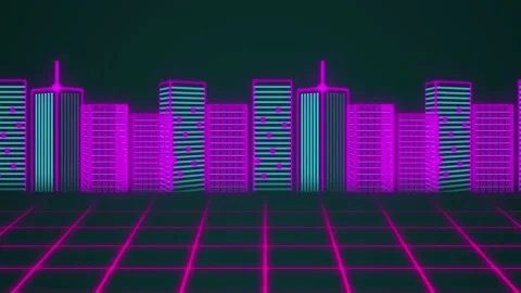 Animation of cityscape over cardboard boxes on conveyor belts in warehouse Stock Footage 325961489