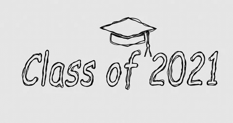 Animation of the Class of 2021 text written with a marker Stock Footage 152638040