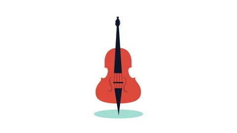 Animation of a classical cello string instrument isolated on a white backgr.. Stockbeeldmateriaal 338403174