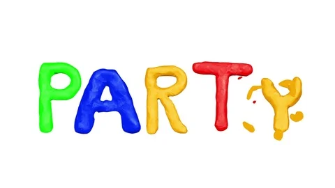 Animation Clay Title Party. Alpha matte. 4K Stock Footage 72855989