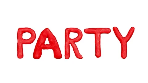 Animation Clay Title Party. Alpha matte. 4K Stock Footage 72856008