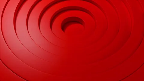 Animation of clean red rings rotating in abstract space 3D render Stock Footage 327730594