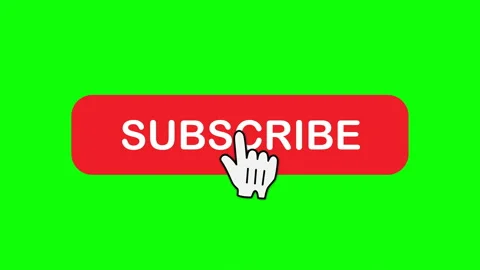 Animation of clicking subscribes button and bell no on a green background. Stock Footage 197475113