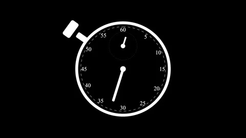 Animation clock 60 sec faster Stopwatch Video stock 295905383