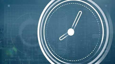Animation of clock and data processing o... | Stock Video | Pond5