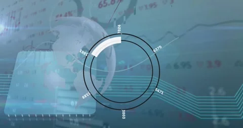 Animation of clock and mathematical formulas over businesswoman using computer Stock Footage 328518968