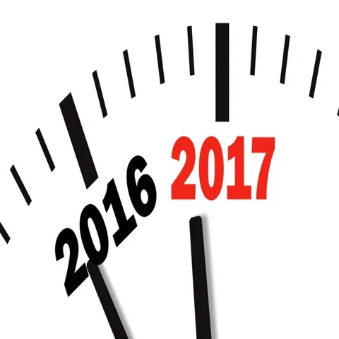 Animation of clock countdown from year 2016 to 2017 Stock Footage 69559613
