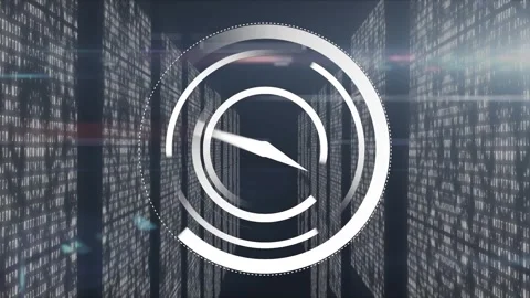 Animation of clock with data and computer processors Stock Footage 329015215