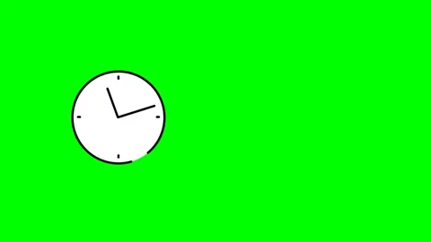 Animation of clock face with moving hands showing the passage of time in reverse Stockbeeldmateriaal 330571765