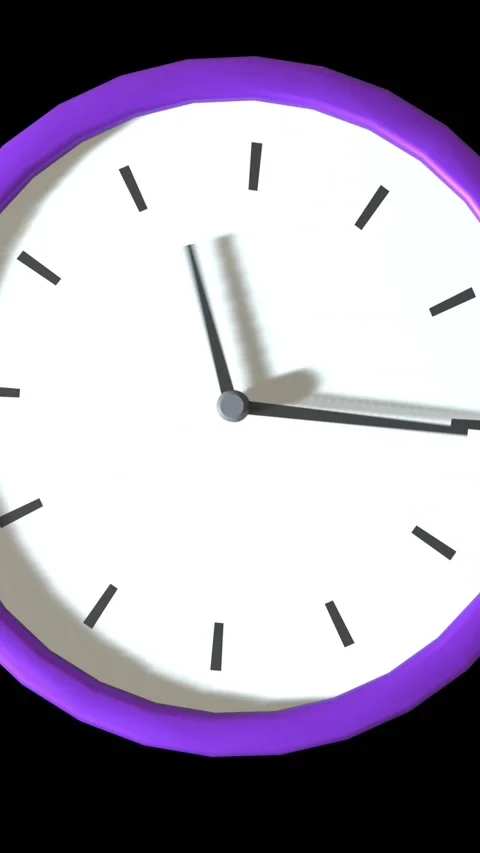 Animation of clock moving on black background Stock Footage 342609453