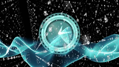 Animation of clock moving fast with netw... | Stock Video | Pond5