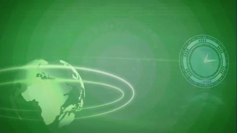 Animation Of Clock Moving Fast Over Glob Stock Video Pond5