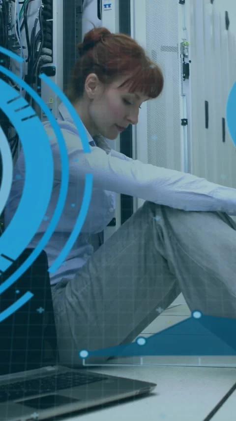 Animation of clock moving fast over businessman using computer Video stock 323151926