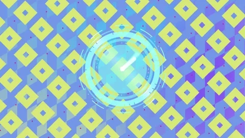 Animation of clock moving fast over patterned background Stock Footage 326038827