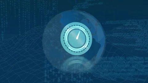 Animation of clock moving fast over computer circuit board Stock Footage 327525377