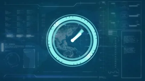 Animation of clock moving fast over computer circuit board Stock Footage 330406998