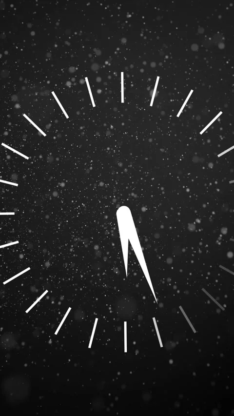 Animation of clock moving over dust on black background Stock Footage 342675986