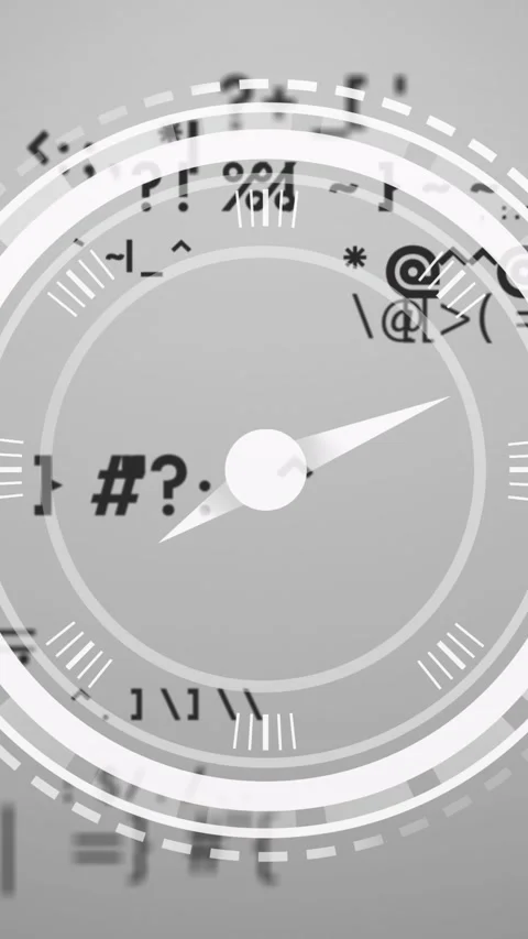Animation of clock moving over math formulas over grey background Stock Footage 342675991