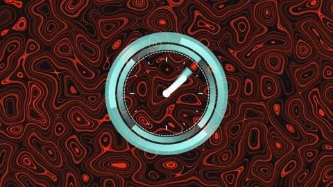 Animation of clock moving over rotating ball Stock Footage 330172460
