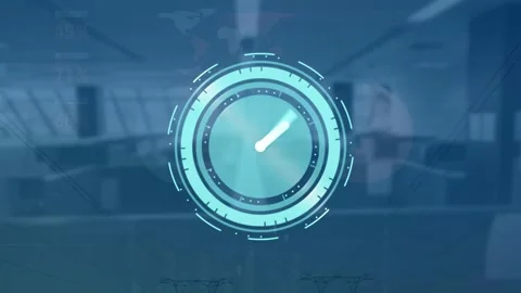 Animation of clock over wall background Stock Footage 329704968