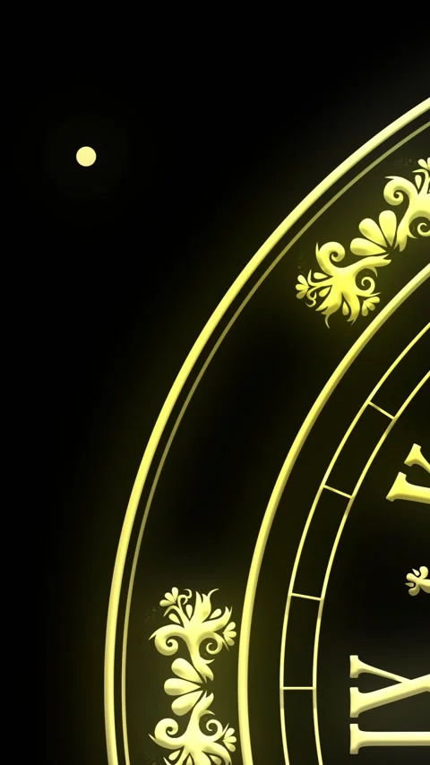 Animation of clock showing midnight and fireworks exploding on black background 库存影片 319262811
