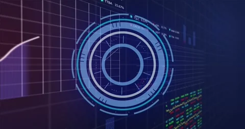 Animation of clock ticking over computer circuit board Stock Footage 328520461