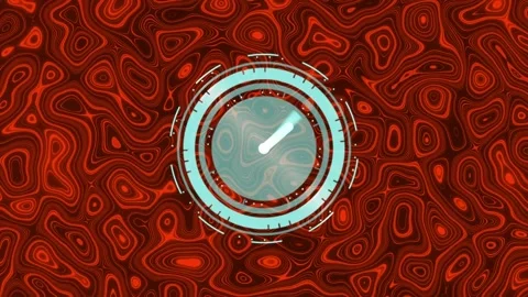 Animation of clock ticking over patterned background Stock Footage 239485157