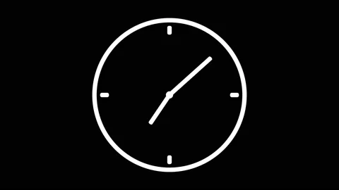 Animation of a clock with time pointers rotating backward Stock Footage 169031851