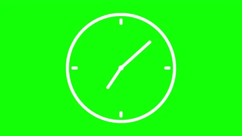 Animation of a clock with time pointers rotating backward. Stock Footage 169031900