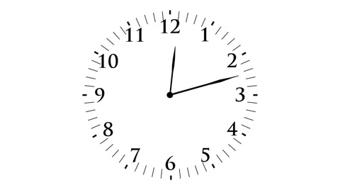 Animation, clock time with seconds, white background, HD Stock Footage 40426847