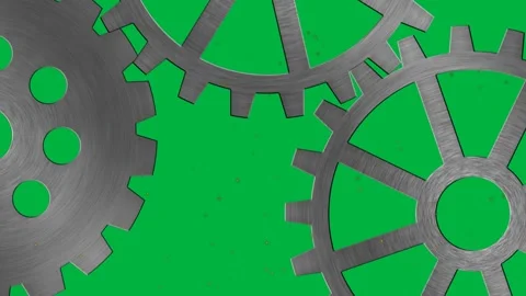 Animation of clockwork on green background Stock Footage 324892173
