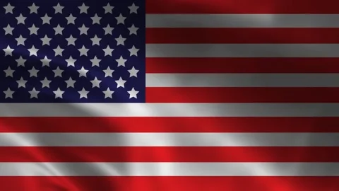Animation of a close up of an American flag shown gently waving Stock Footage 312266963