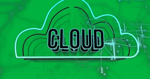 Animation of cloud and connections on transparent background Video stock 318338245