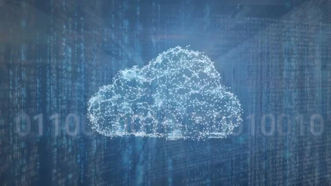 Animation of cloud and padlock icons with data processing over server room Stock-Footage 229838767