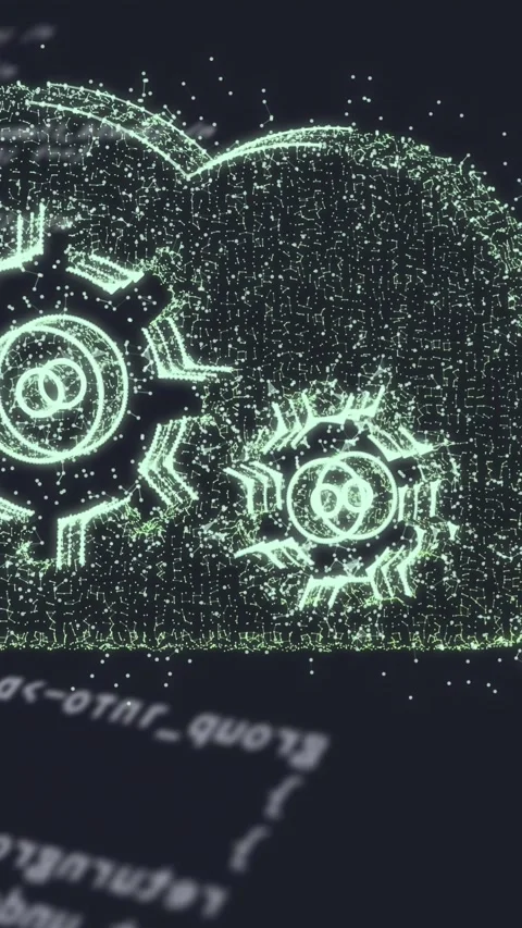 Animation of cloud with cogs icon over data processing Stock-Footage 331652880