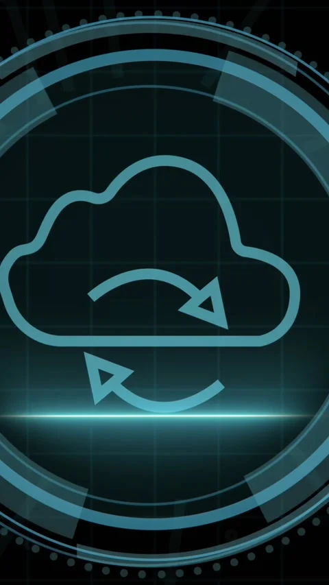 Animation of cloud digital icon and data processing over black background Stock Footage 320183458