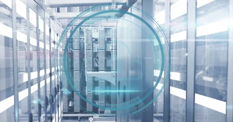 Animation of cloud icon and digital data processing over computer servers Vídeos de archivo 307983088