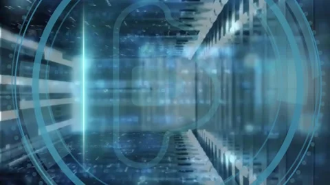 Animation of cloud icon and digital data processing over computer servers Vídeos de archivo 313124346