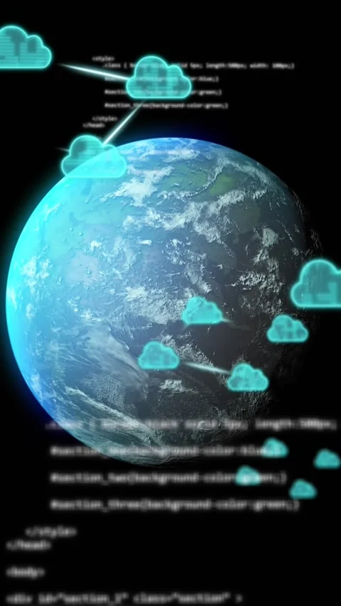 Animation of cloud icons and data processing over globe Stock Footage 342595003