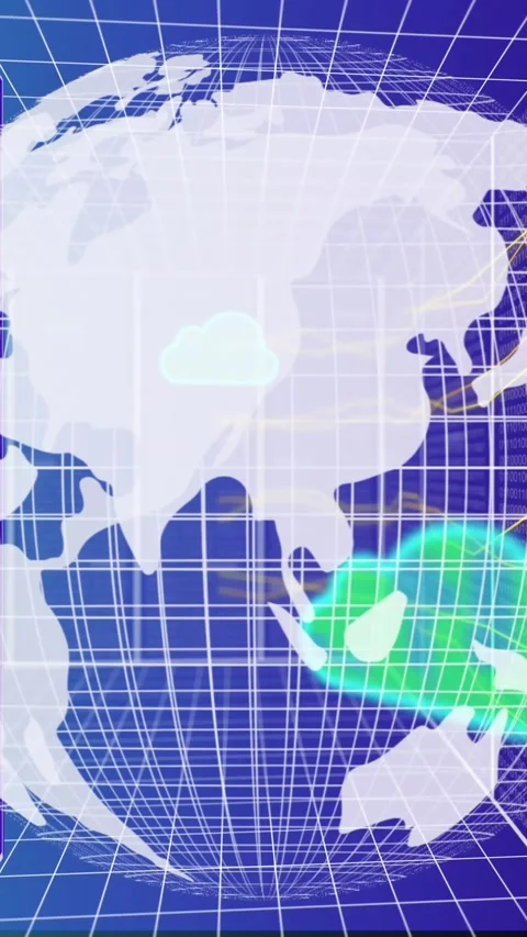 Animation of cloud icons and data processing over globe Stock Footage 342609197